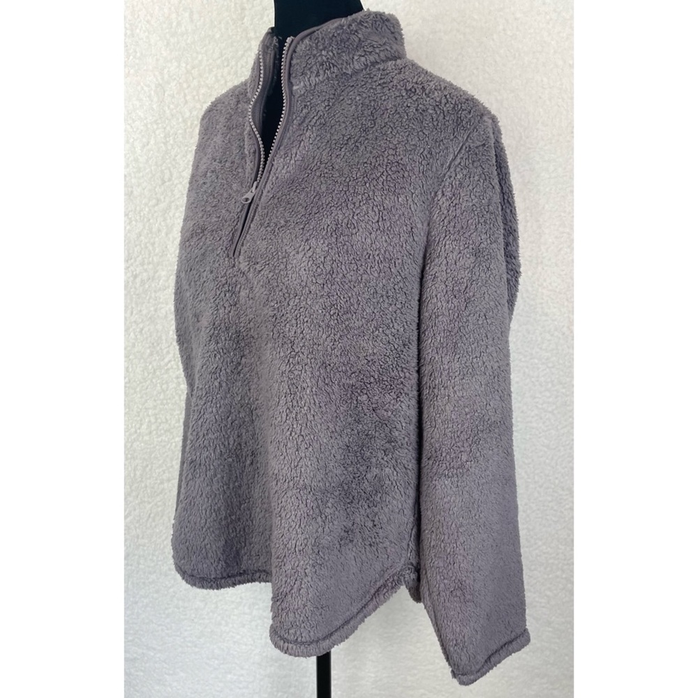 (NWT) H&M • Dusty Purple Quarter-Zip Sherpa Fleece Jacket, M - Picture 4 of 12